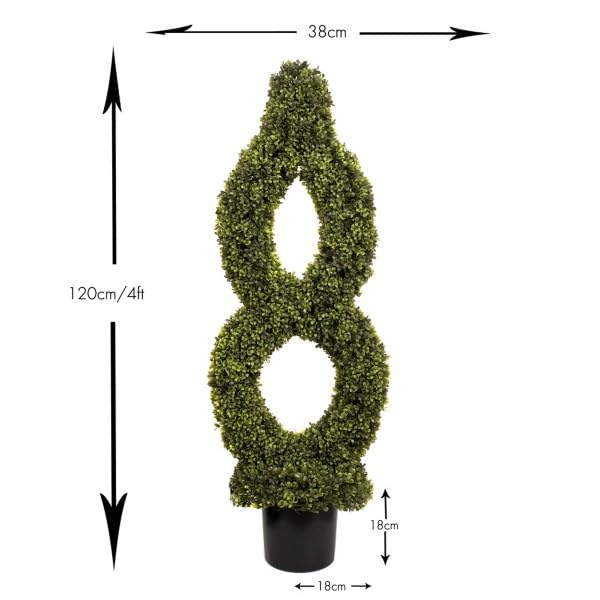 GreenBrokers Artificial Single Twist Boxwood Topiary Tree 120cm