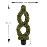 GreenBrokers Artificial Single Twist Boxwood Topiary Tree 120cm