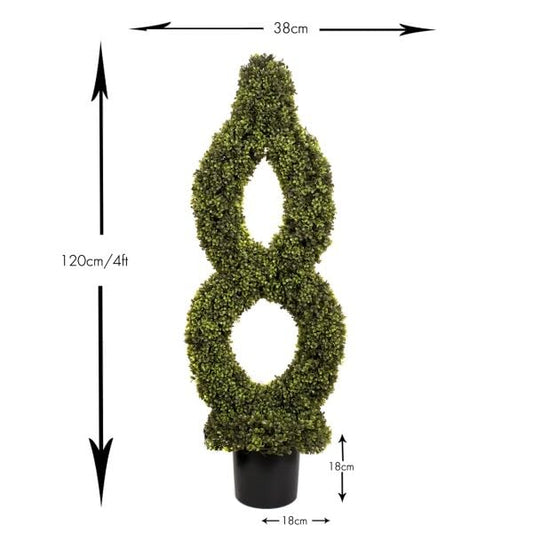 GreenBrokers Artificial Single Twist Boxwood Topiary Tree 120cm