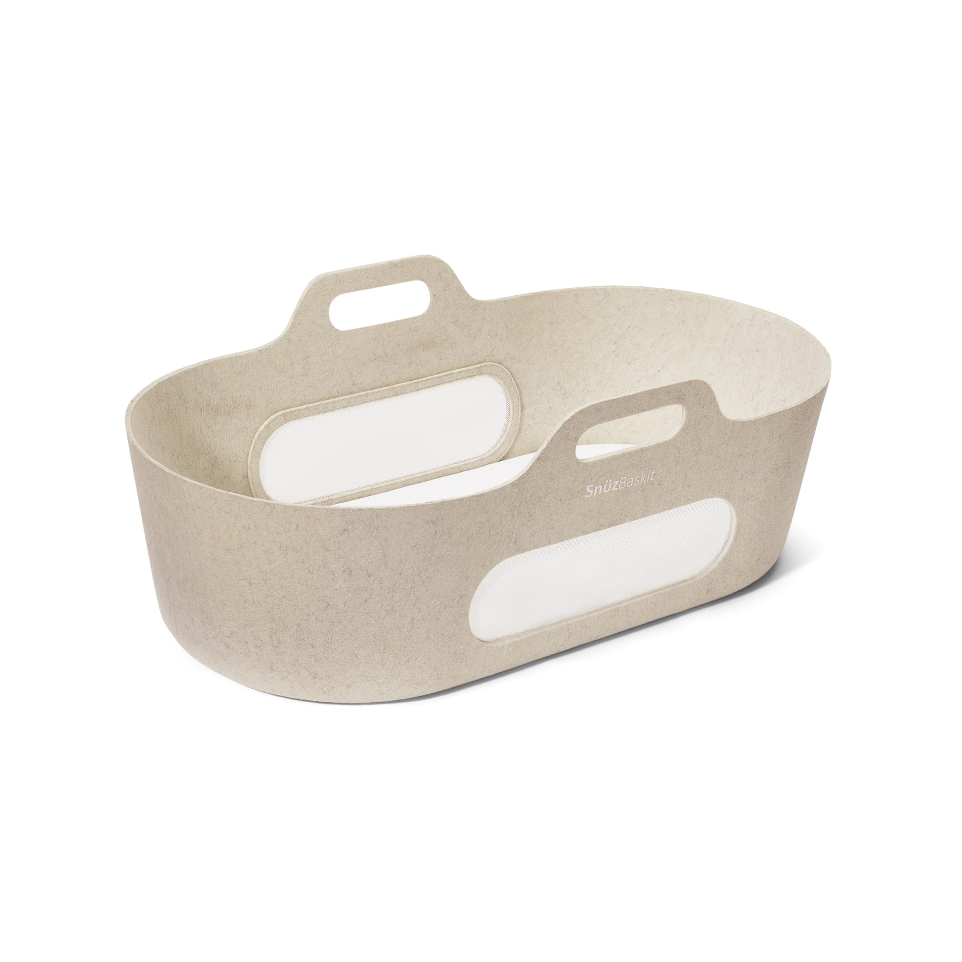 Snuz SnuzBaskit Moses Basket with Stand & Mattress - 6M - Barley & Walnut