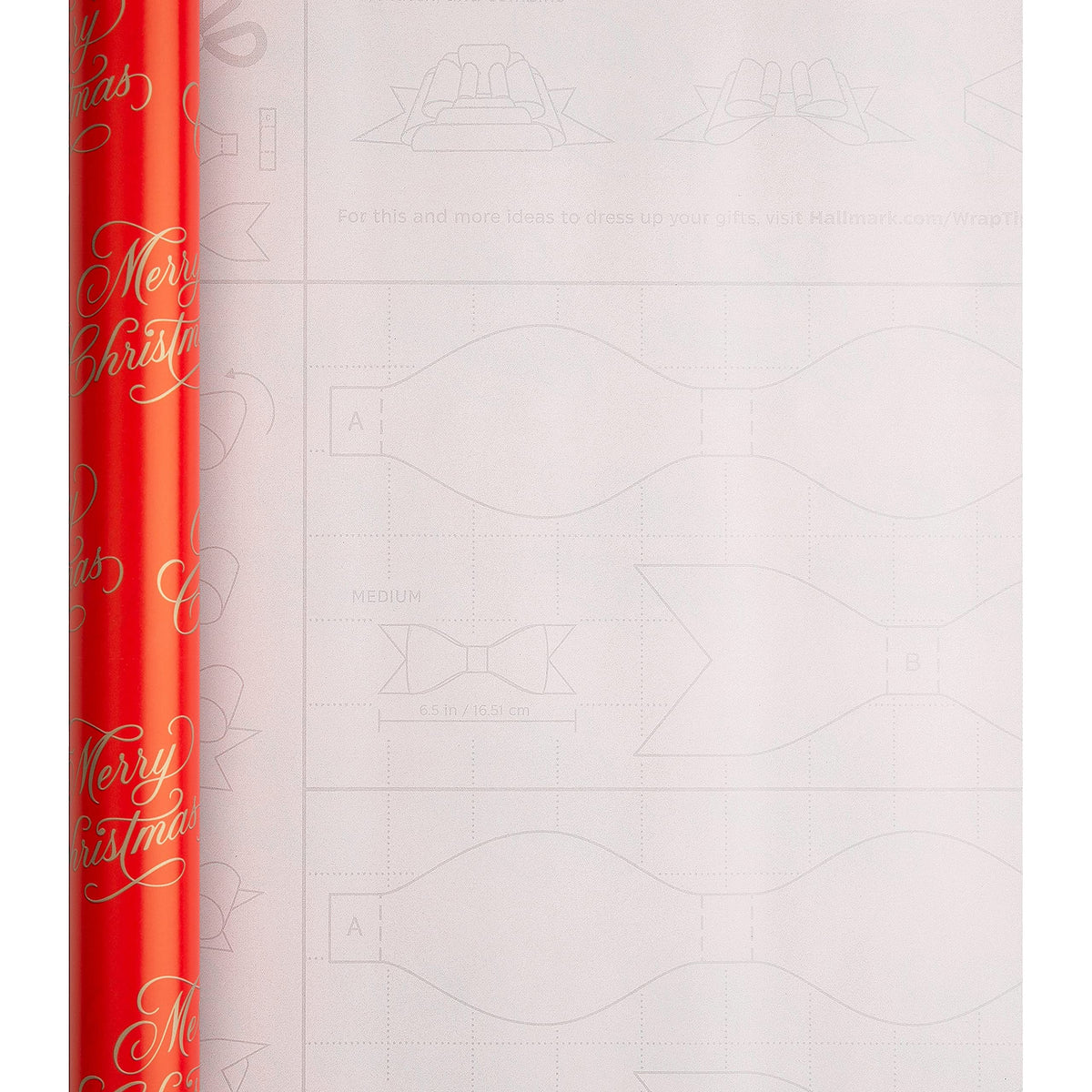 Hallmark Christmas Wrapping Paper Multi-Roll Pack, 9M, 3 Rolls, Bright Red