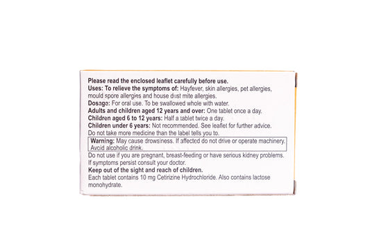 Relonchem Cetirizine 10mg Hayfever Allergy Relief 30 Tablets