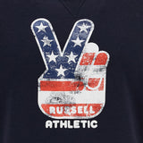 Russell Athletic Kids Hooded Sweatshirt Marine Crew Neck
