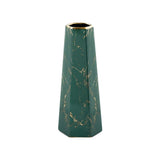 10inch Green Gold Marble Ceramic Flower Vase Home Decor