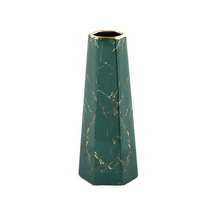 10inch Green Gold Marble Ceramic Flower Vase Home Decor
