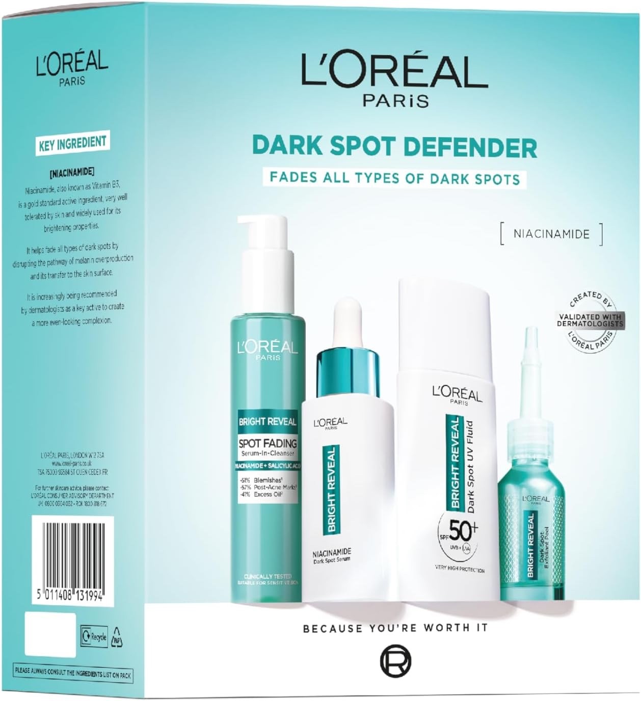 L'Oreal Paris Dark Spot Defender 4 Step Niacinamide Routine Set