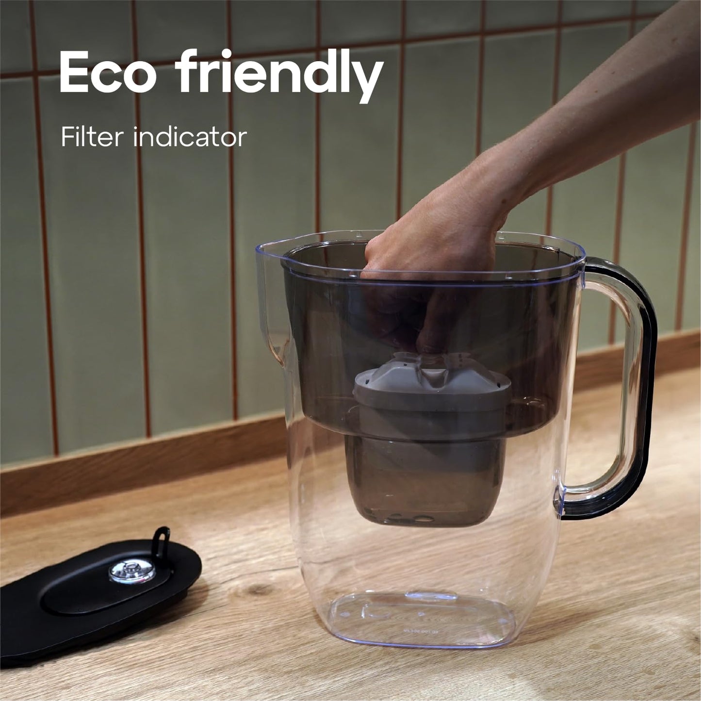 AQUAPHOR Fresh Water Filter Jug 3.2L Black - Fridge Fitting Design