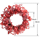 18-Inch Red Heart Wreath Front Door Decoration Valentine's Day / Christmas