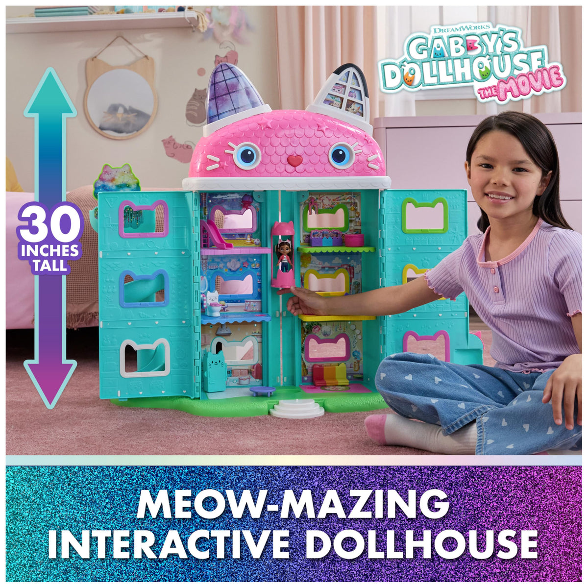 Gabby's Dollhouse Movie Meow-mazing Interactive Dollhouse with Lights & Sound