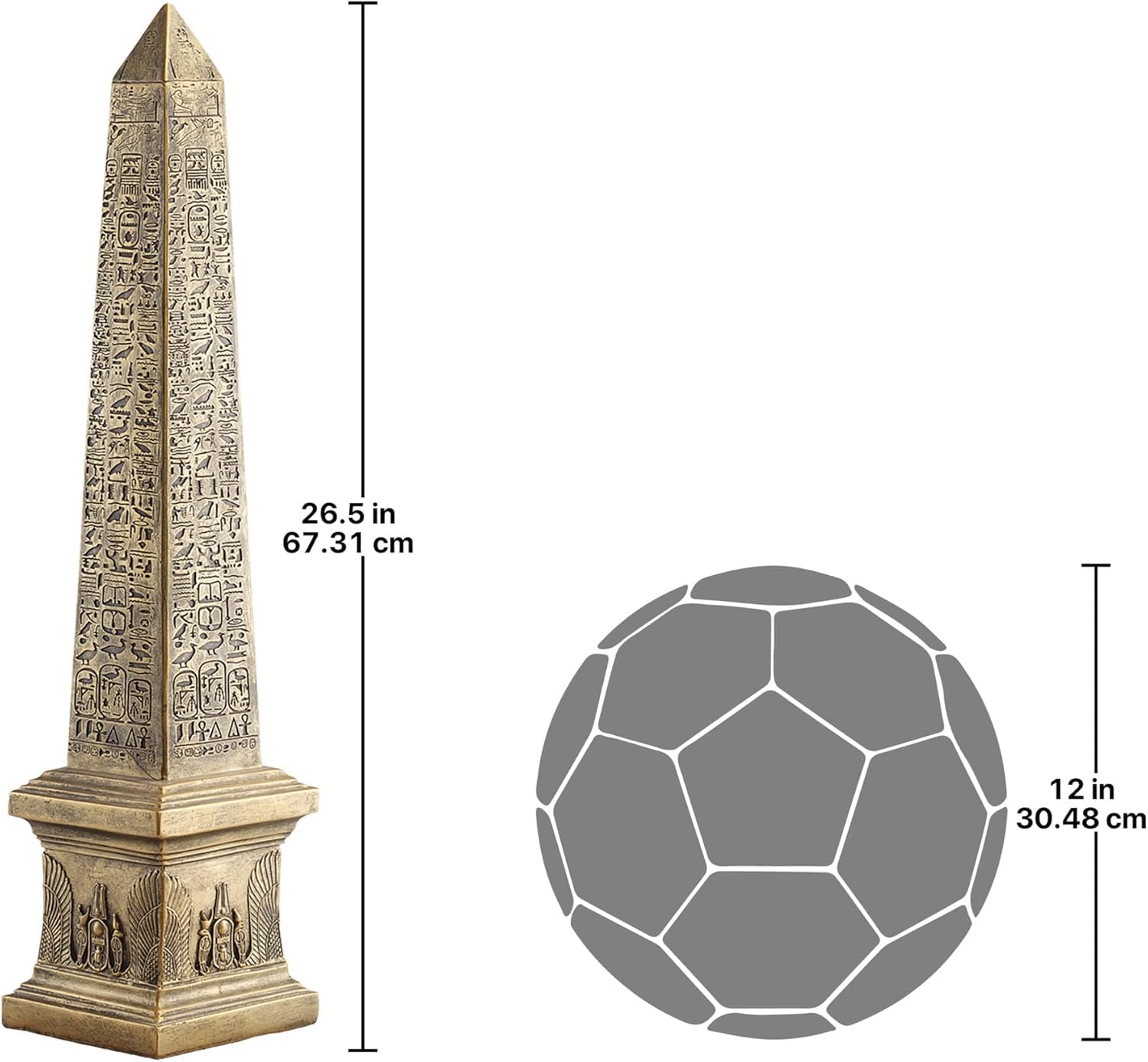 Design Toscano Golden Obelisk of Ancient Egypt Statue 67.5cm