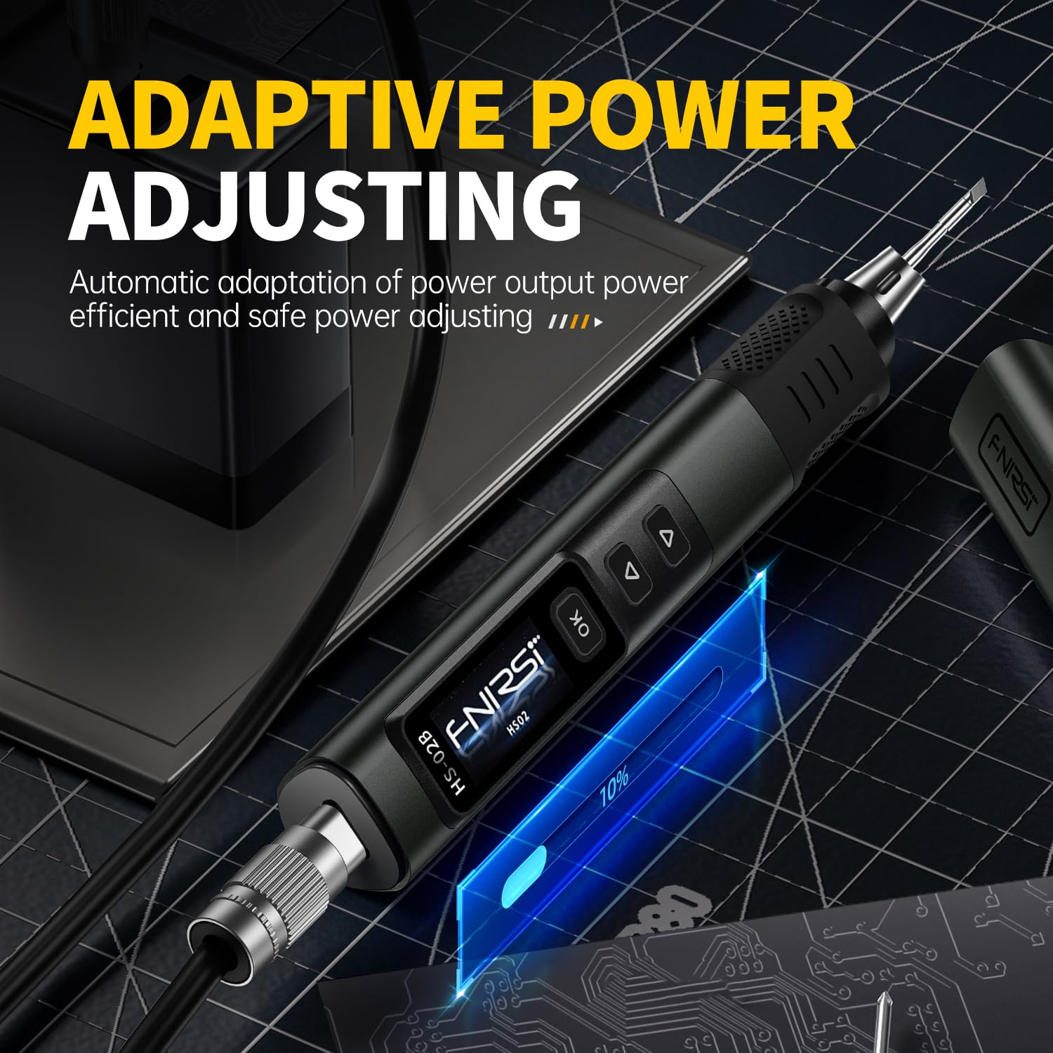 FNIRSI HS-02B 100W Portable Soldering Iron Kit with Storage Case & Accessories