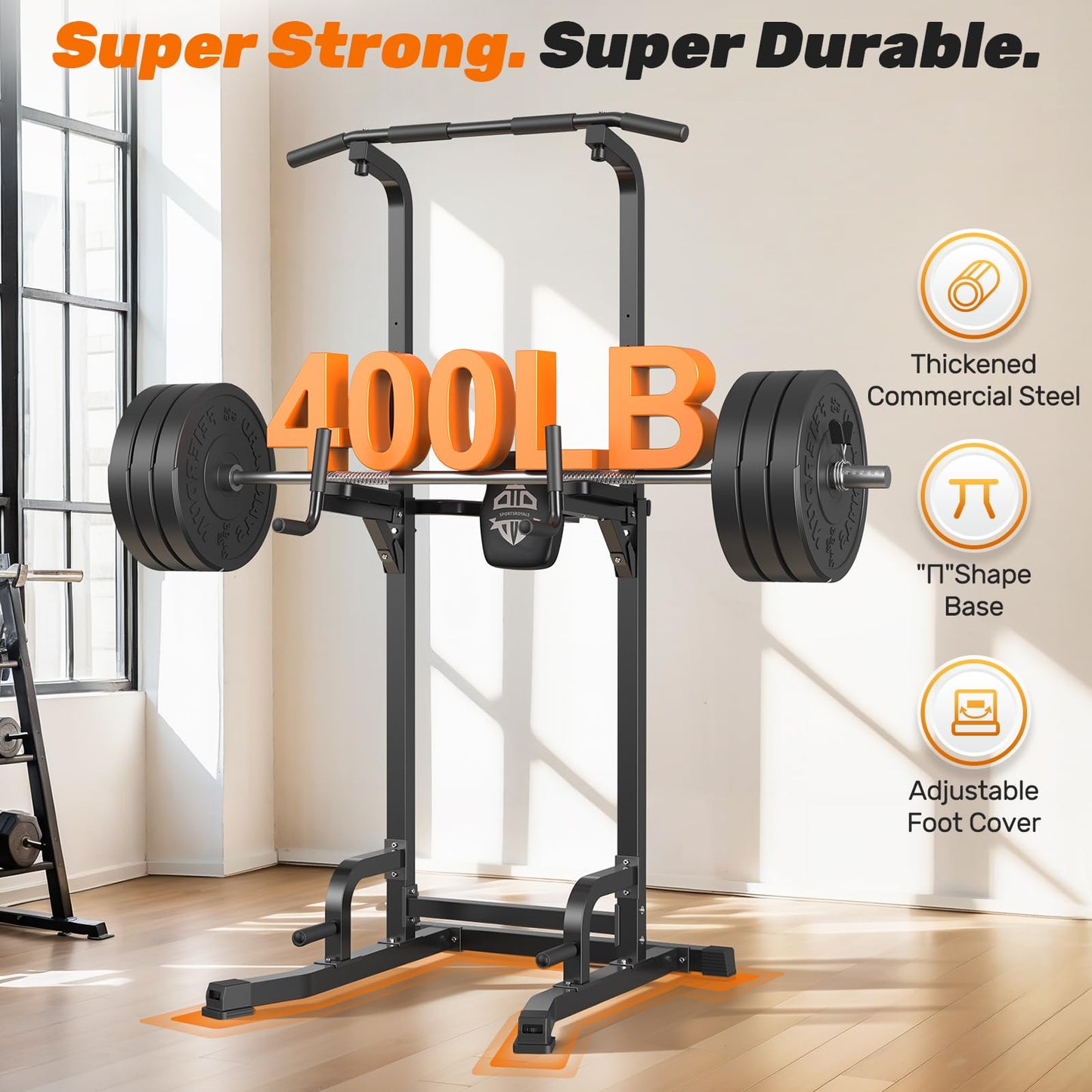 Sportsroyals Power Tower Dip Station Pull Up Bar 204kg Home Gym