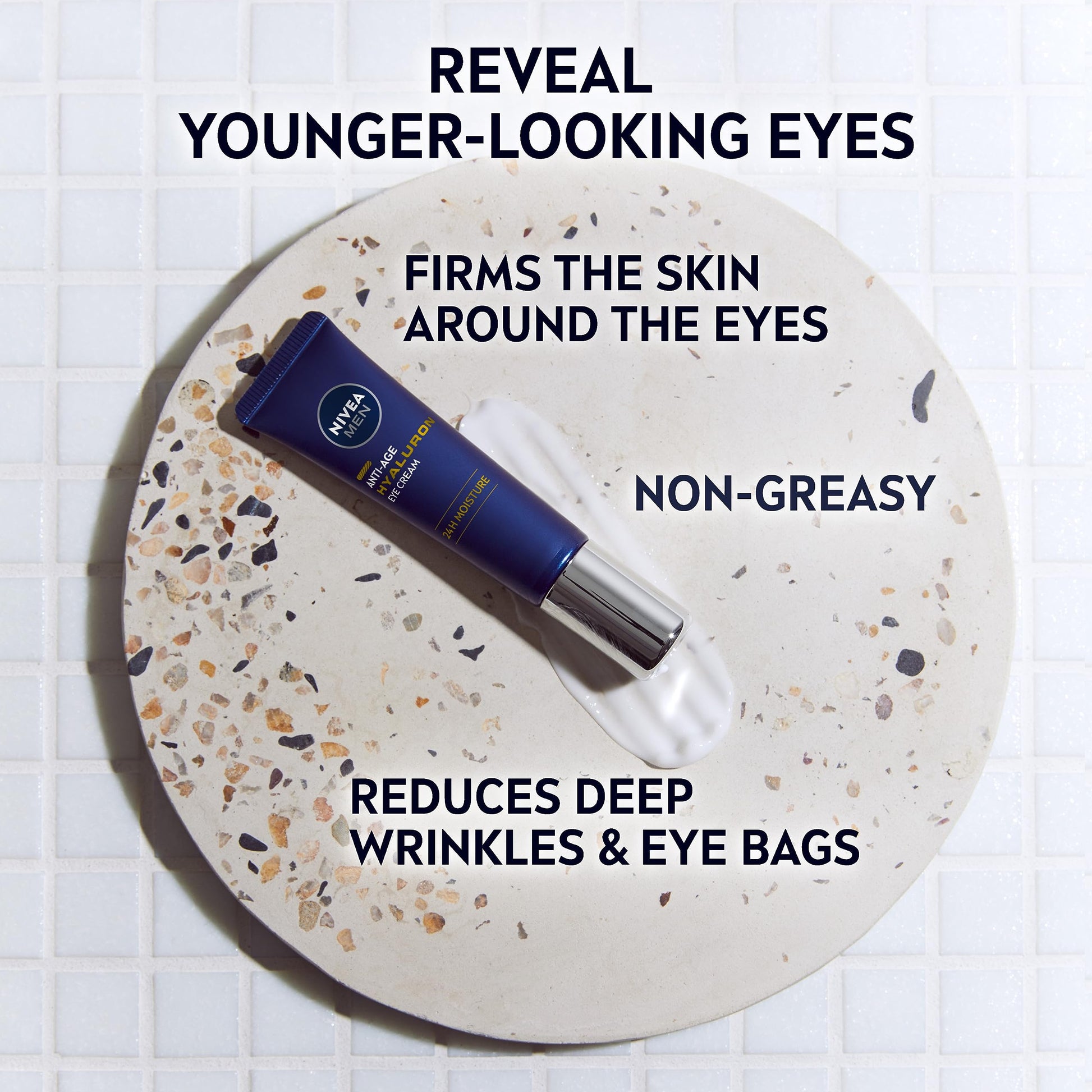 Anti-Age Hyaluron Eye Cream 15ml, Men's Eye Cream with Hyaluronic Acid