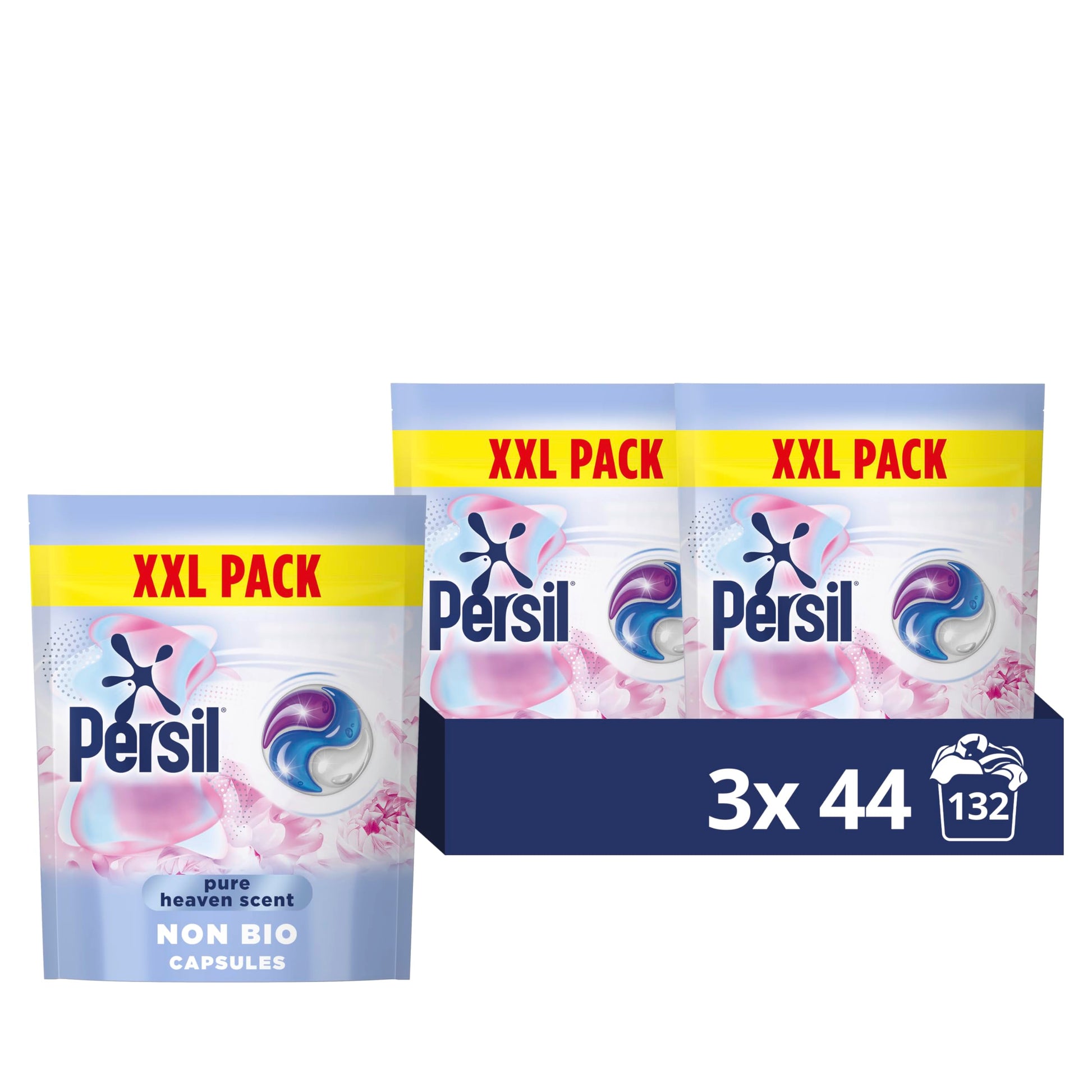 Persil Non-Bio Laundry Capsules Pure Heaven Scent 132 Washes 3 x 44 Bundle