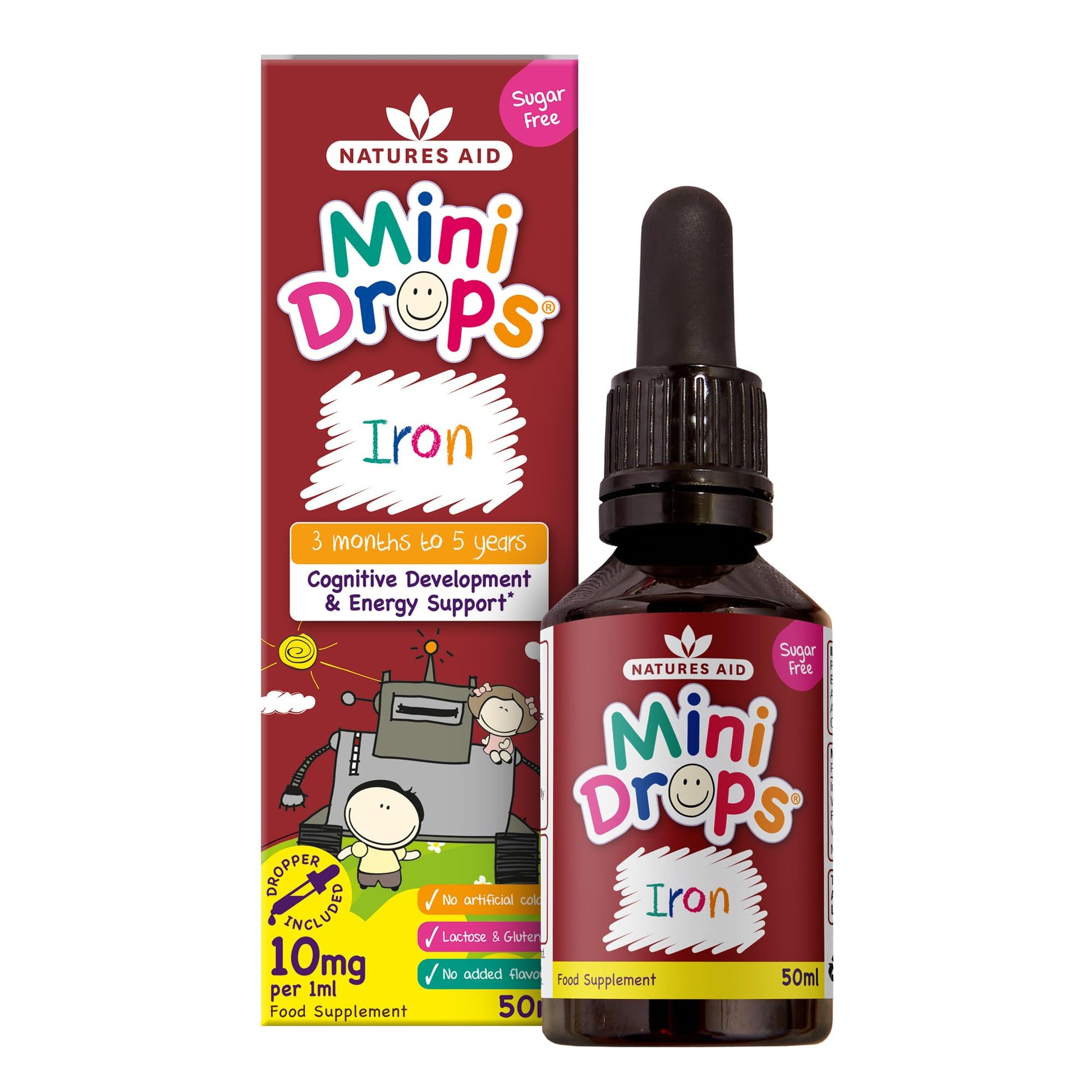 Natures Aid Mini Drops Iron Supplement for Kids 50ml