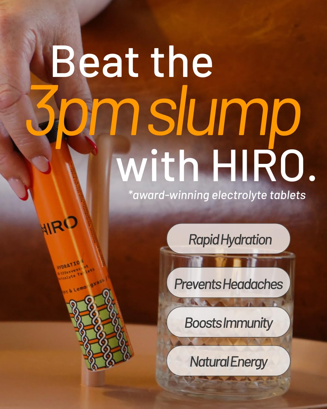 HIRO Electrolytes Tablets, Rapid Hydration & Energy Boost, Lemon & Elderflower - Single Pack