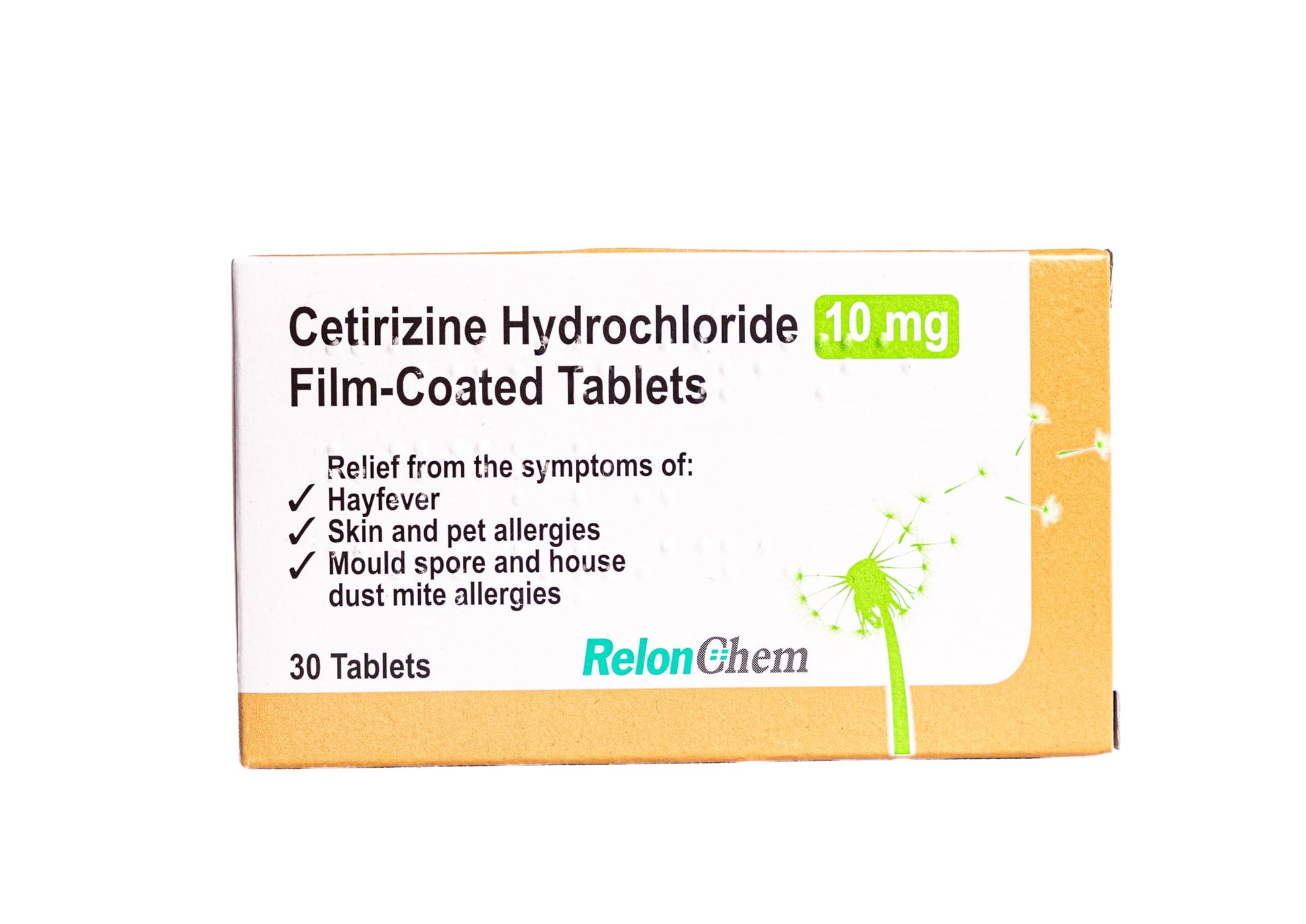 Relonchem Cetirizine 10mg Hayfever Allergy Relief 30 Tablets