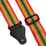 Tiger STPK2-RB Nylon Guitar Strap Reggae Design with 3 Pick Holders