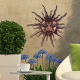 Large Metal Sun Wall Art Decor- 30 inches Sun Wall Hanging Bronze Decoration for Indoor Outdoor