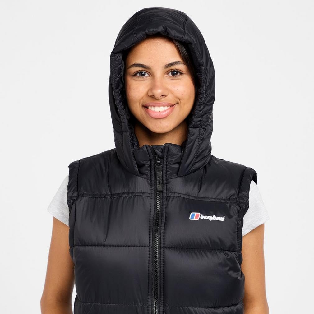 Berghaus Kid's 14-15yrs Burham Gilet with Hood, Water-Resistant Black Bodywarmer