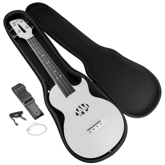 RockJam Carbon Fibre Ukulele 23-Inch Concert with Hard Case, Capo & Strap