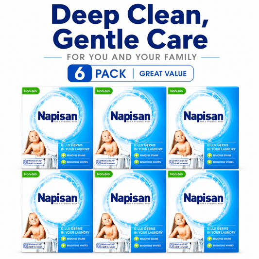 Napisan Non Bio Stain Remover Powder 800g, Kills 99.9% Bacteria Hygienic 6x Pack