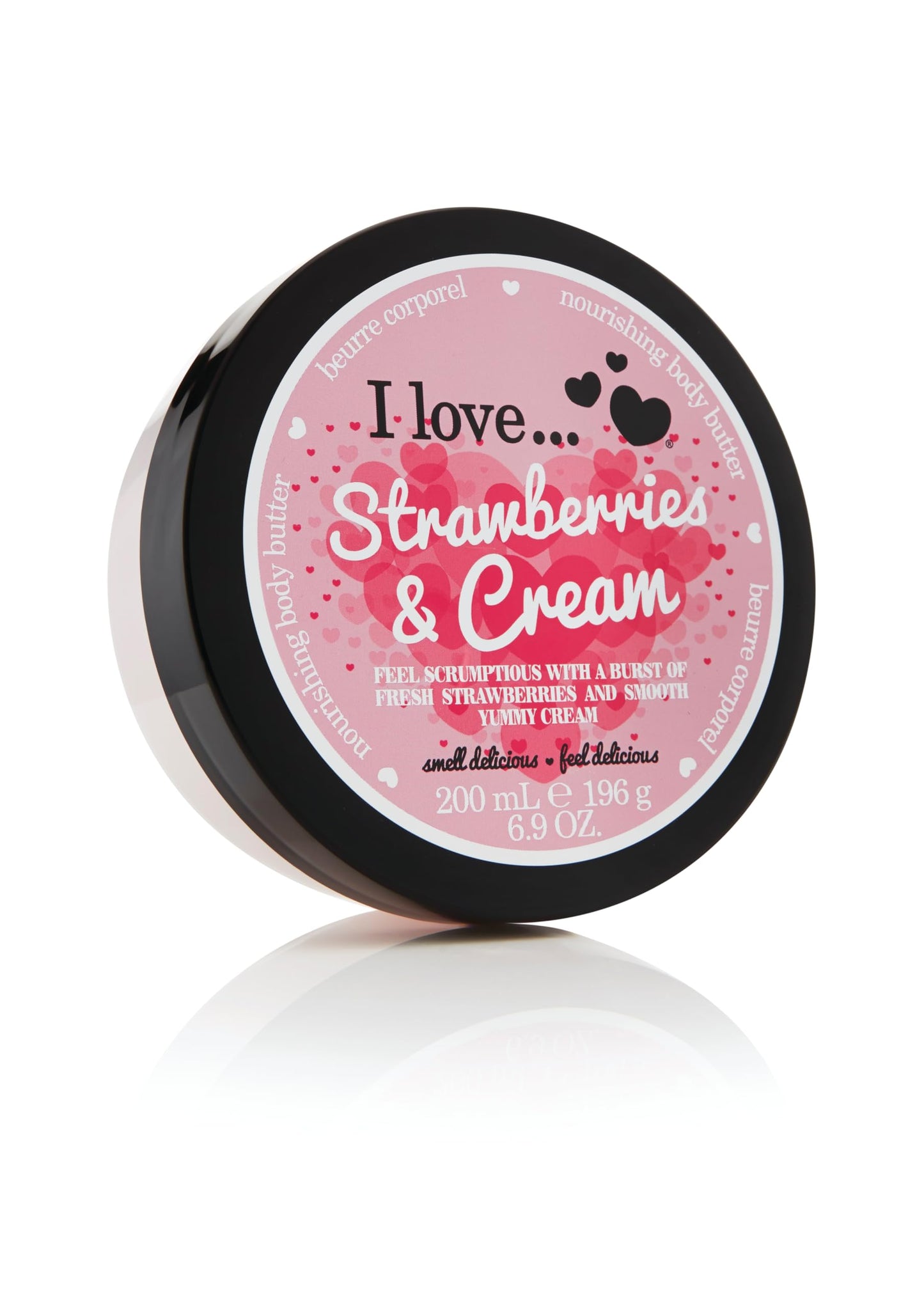 I LOVE Strawberries & Cream Body Butter 200ml, Naturally Derived Shea Butter & Coconut Oil For Soft & Hydrated Skin