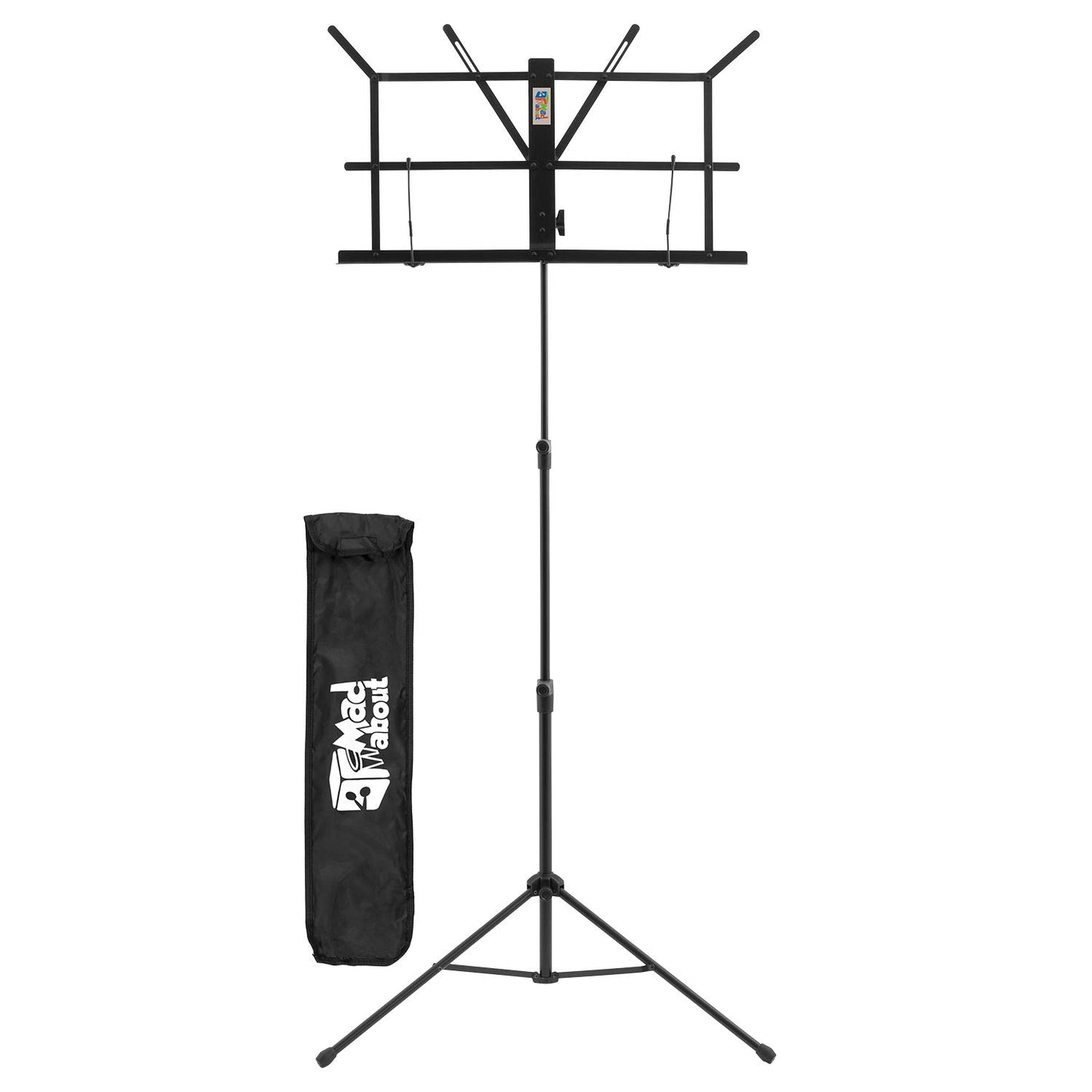 Mad About MA-MS02 Folding Music Stand Black with Carry Bag