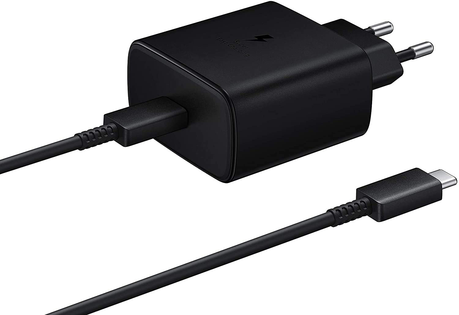 Samsung 45W Quick Charge USB-C Wall Charger Black, Travel EU Plug Pins
