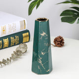10inch Green Gold Marble Ceramic Flower Vase Home Decor
