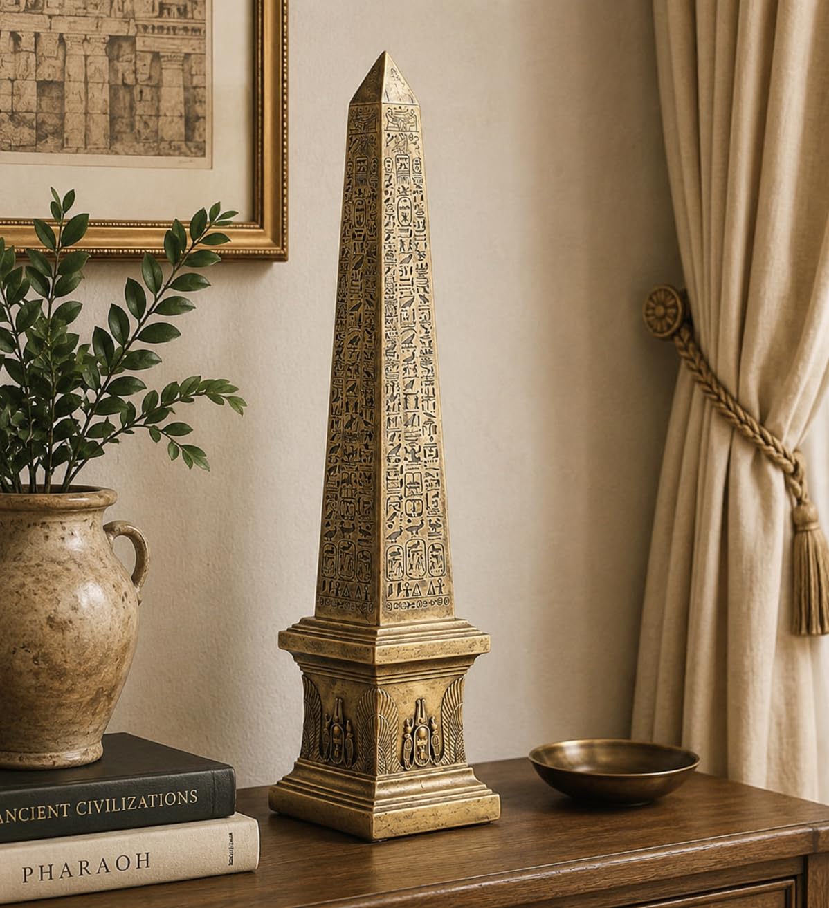 Design Toscano Golden Obelisk of Ancient Egypt Statue 67.5cm