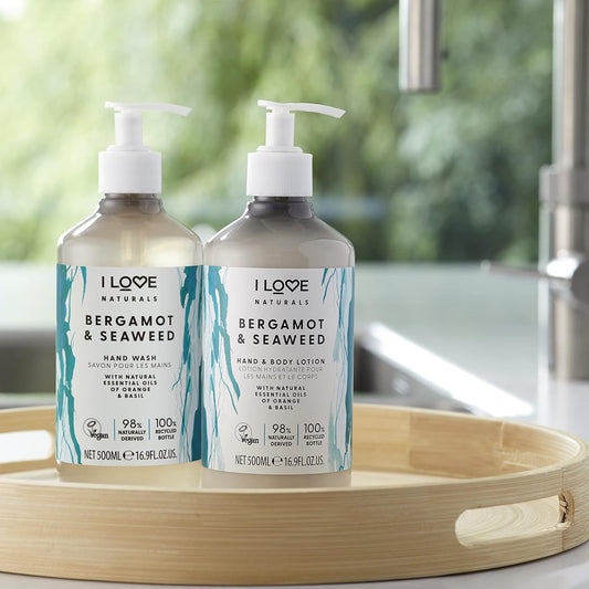 I Love Naturals Bergamot & Seaweed Hand Body Lotion 500ml with Natural Essential Oils