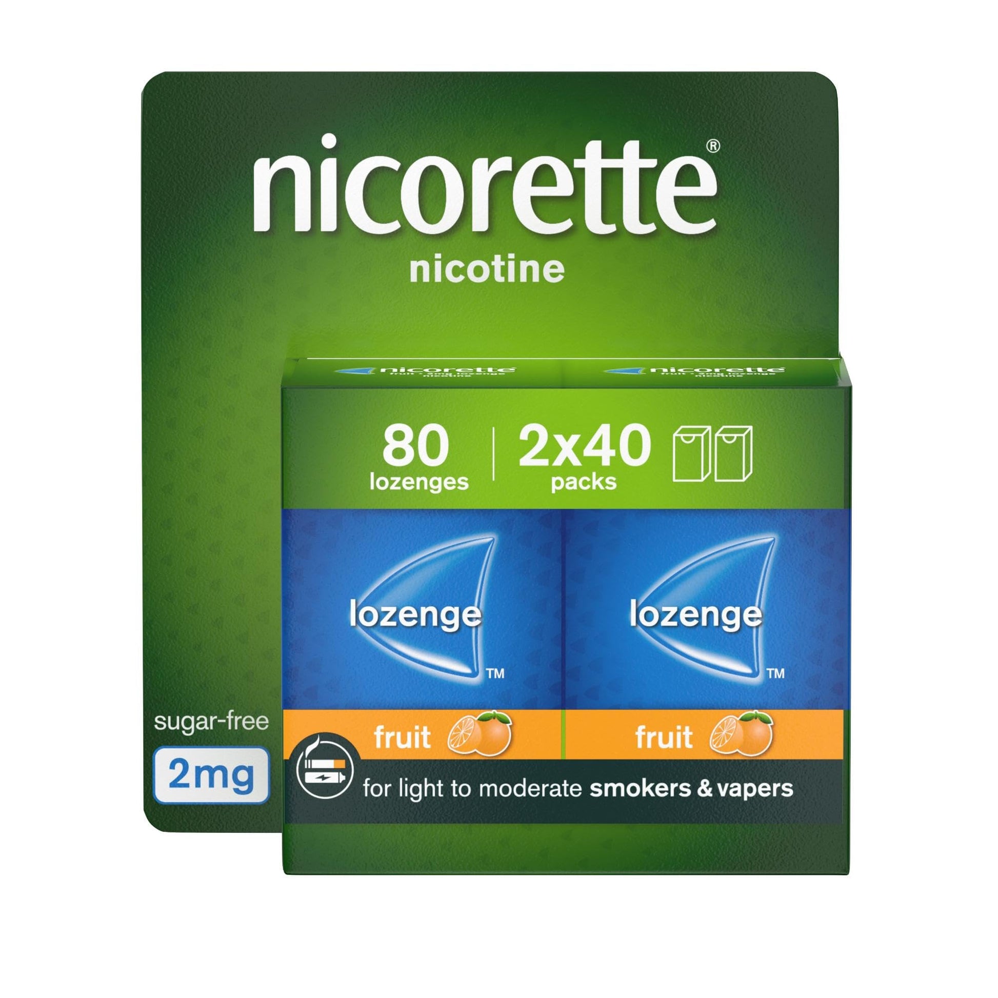 Nicorette Fruit 2mg Nicotine Lozenges, 80 Pack (2 x 40)
