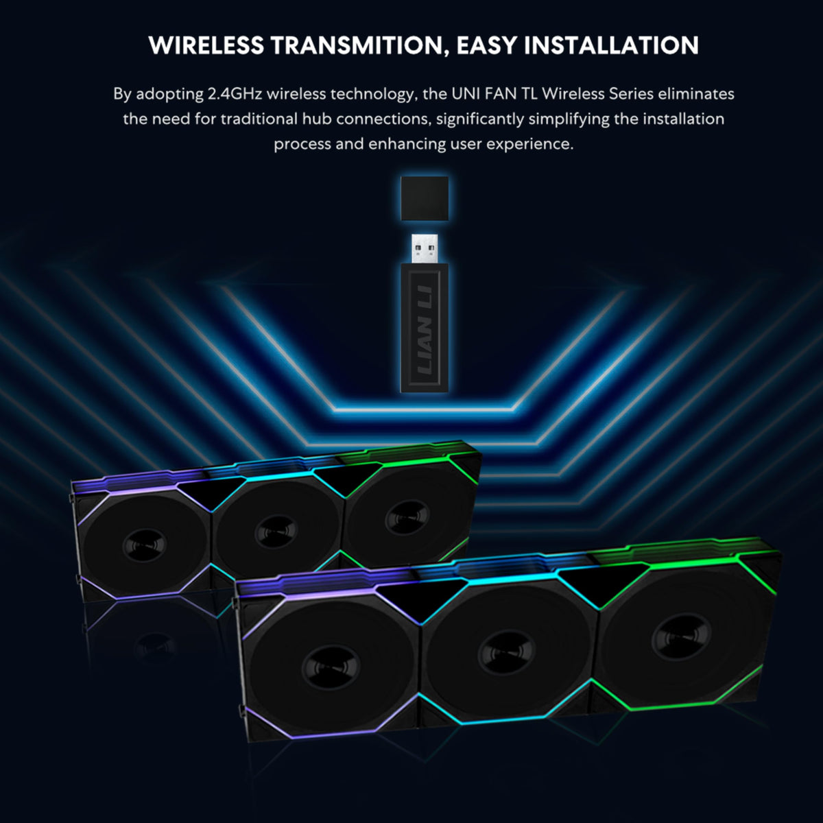 Lian Li UNI Fan TL 120 Wireless Triple Pack Black Controller