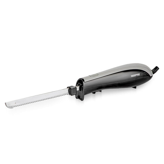 150W Electric Carving Knife in Black, Serrated Blade for Meat & Bread