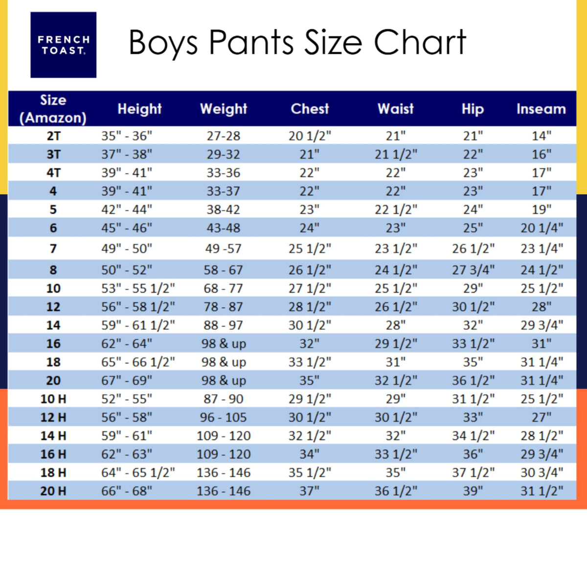 French Toast Boys' Pull-On Relaxed Fit Stretch Twill Trousers Navy