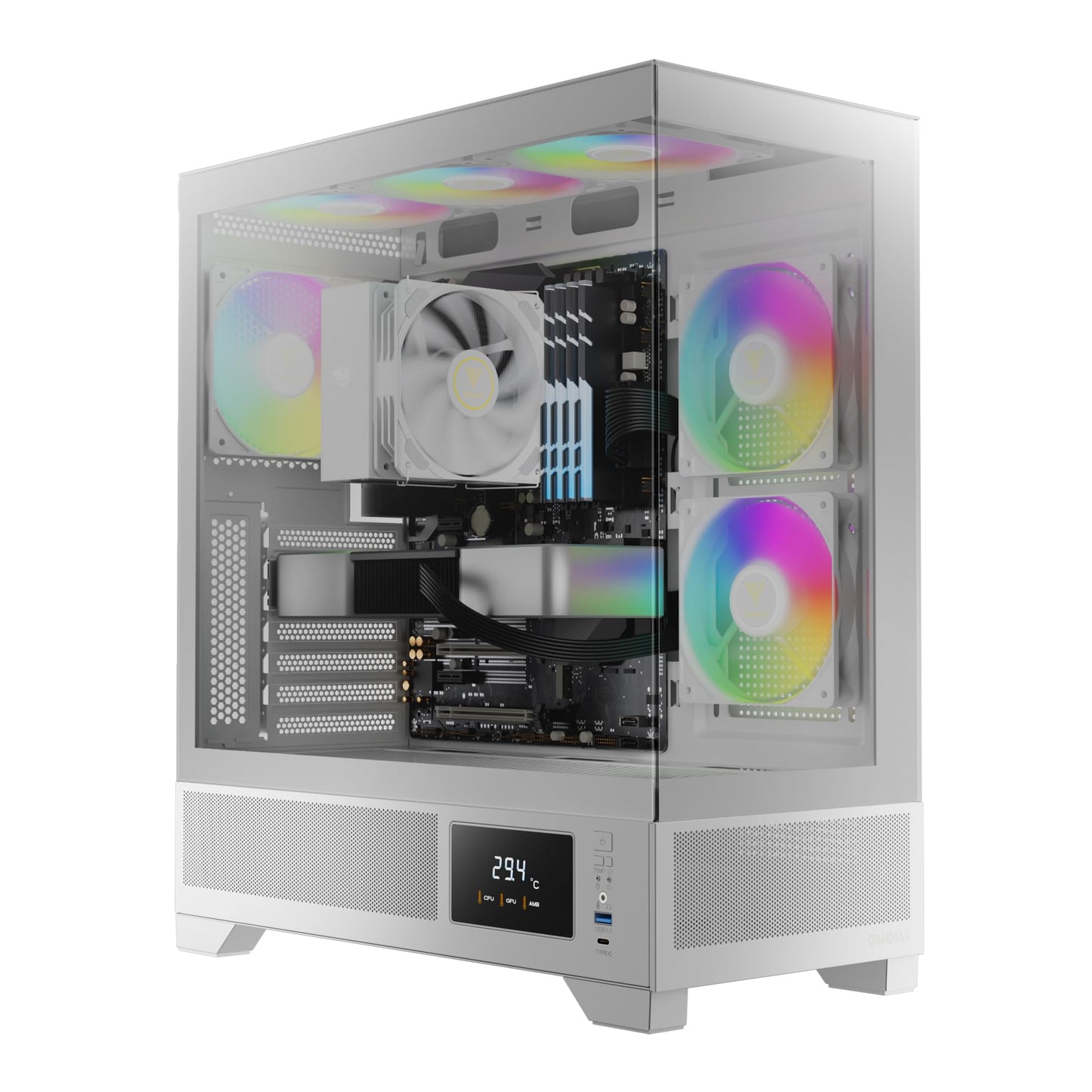 GAMDIAS ATLAS M1 WH Gaming ATX Mid Tower PC Case White