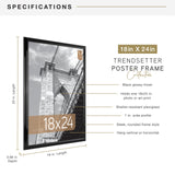 MCS Trendsetter 18x24 Poster Frame Black High-Gloss