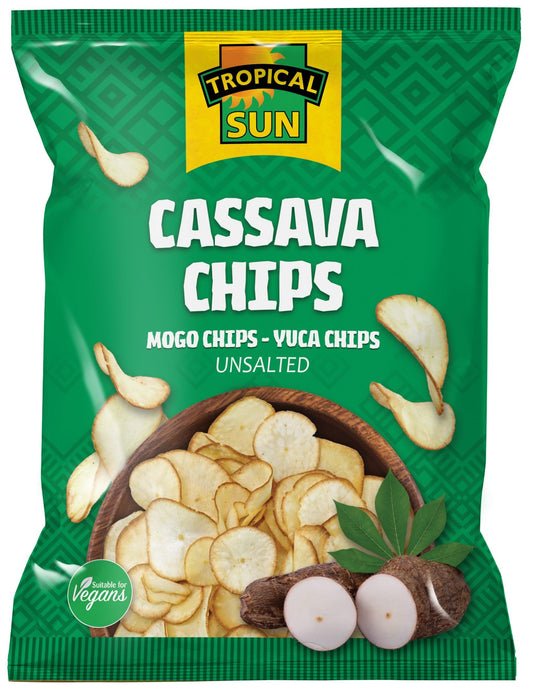 Tropical Sun Cassava Chips Unsalted 80g - (pack of 12)