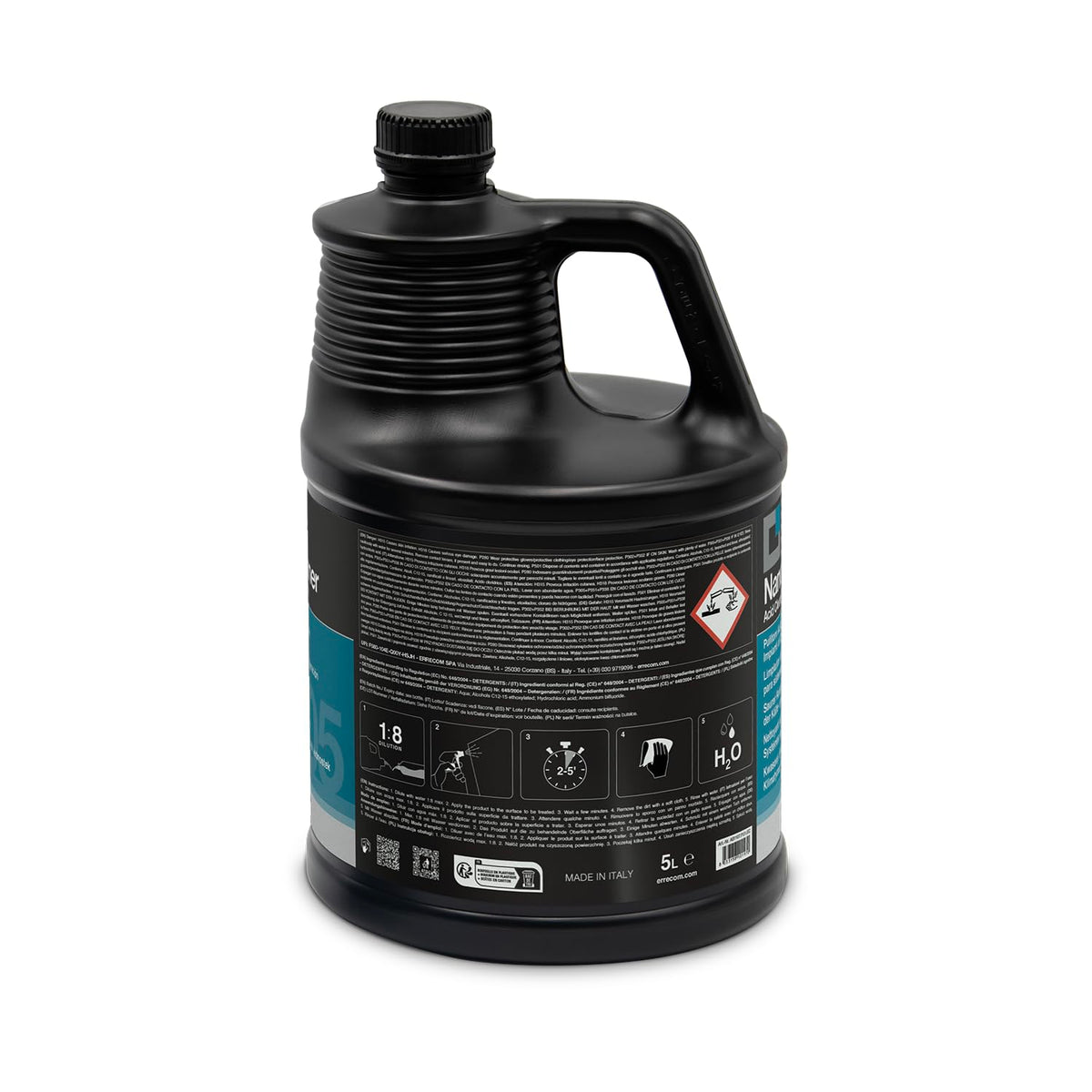 Errecom Nano Acid Cleaner, Acid Cleaner for Outdoor Units of Air Conditioning and Refrigeration Systems, Concentrated Formula, 5 L