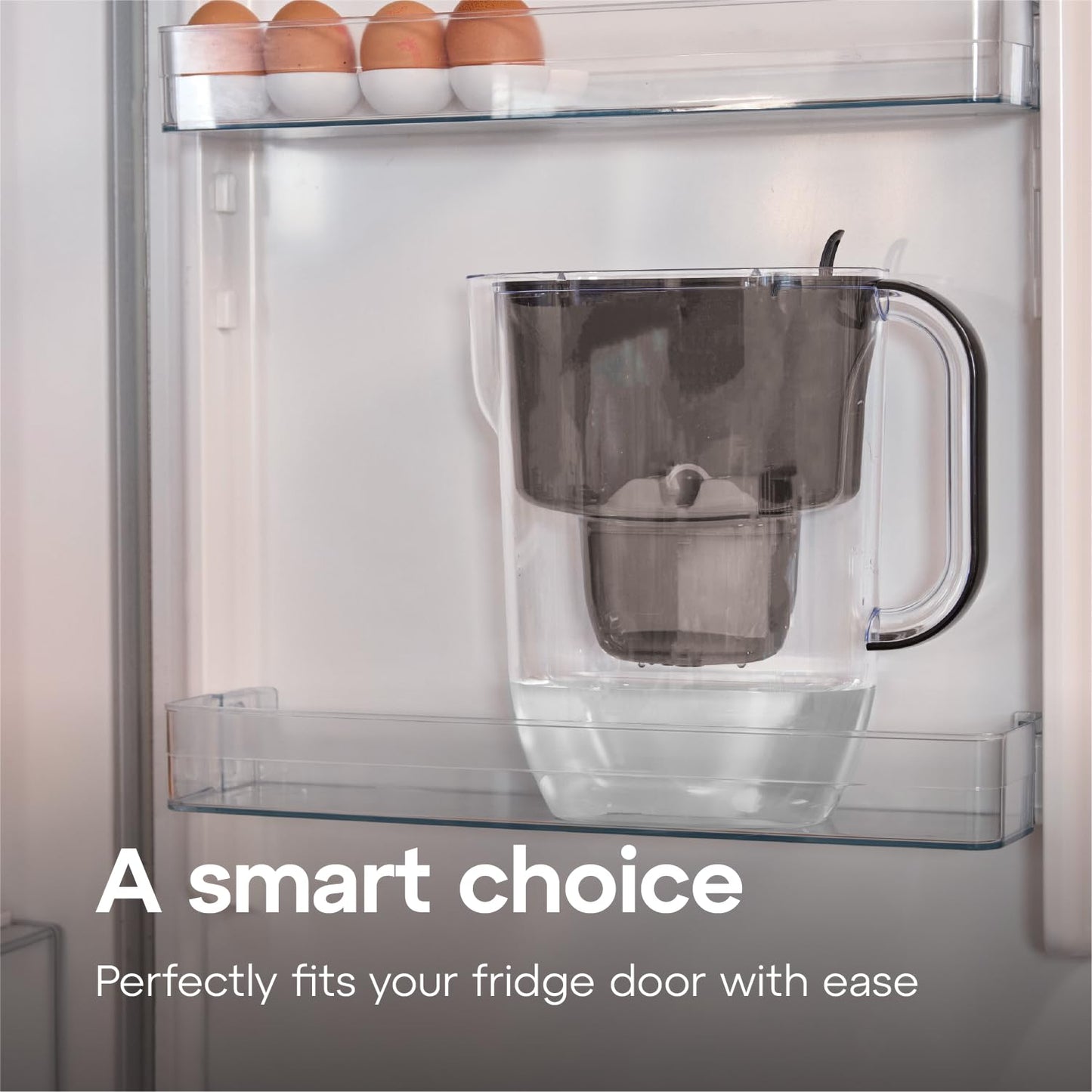 AQUAPHOR Fresh Water Filter Jug 3.2L Black - Fridge Fitting Design