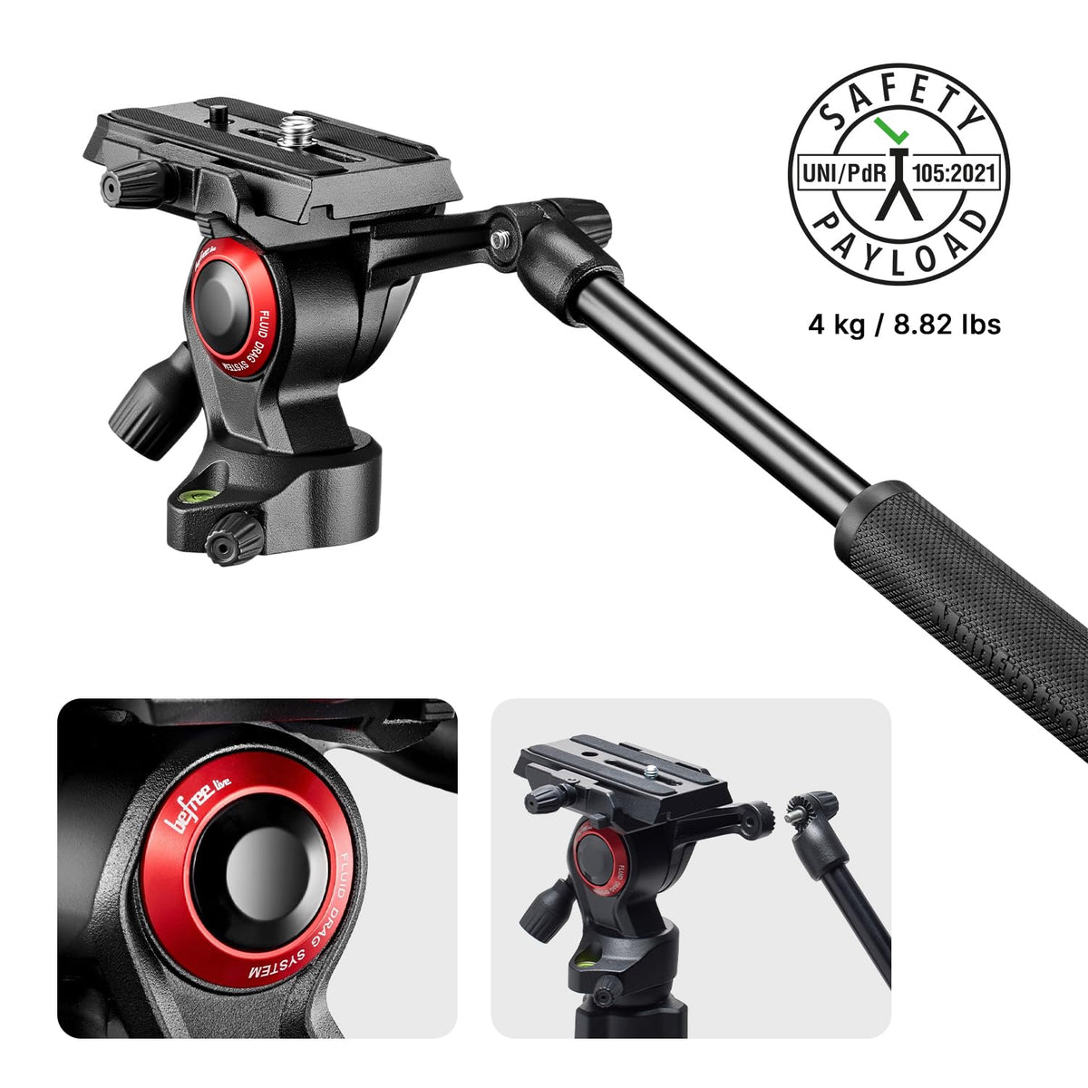 Manfrotto Befree Travel Lightweight Fluid Drag Video Tripod Kit