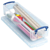 Really Useful Box 1.5 Litre Clear Plastic Storage Container 4x Pack with Clip Handles