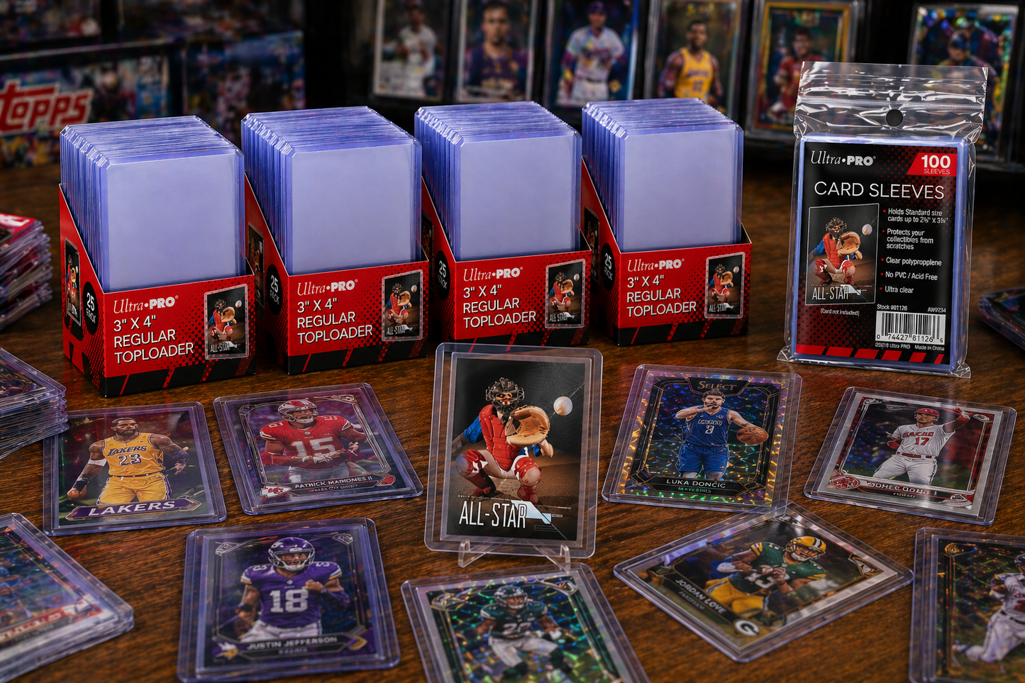 Ultra Pro Toploaders 3"x4" & Sleeve Bundle Clear 100x of Each MTG/Sports/Pokemon