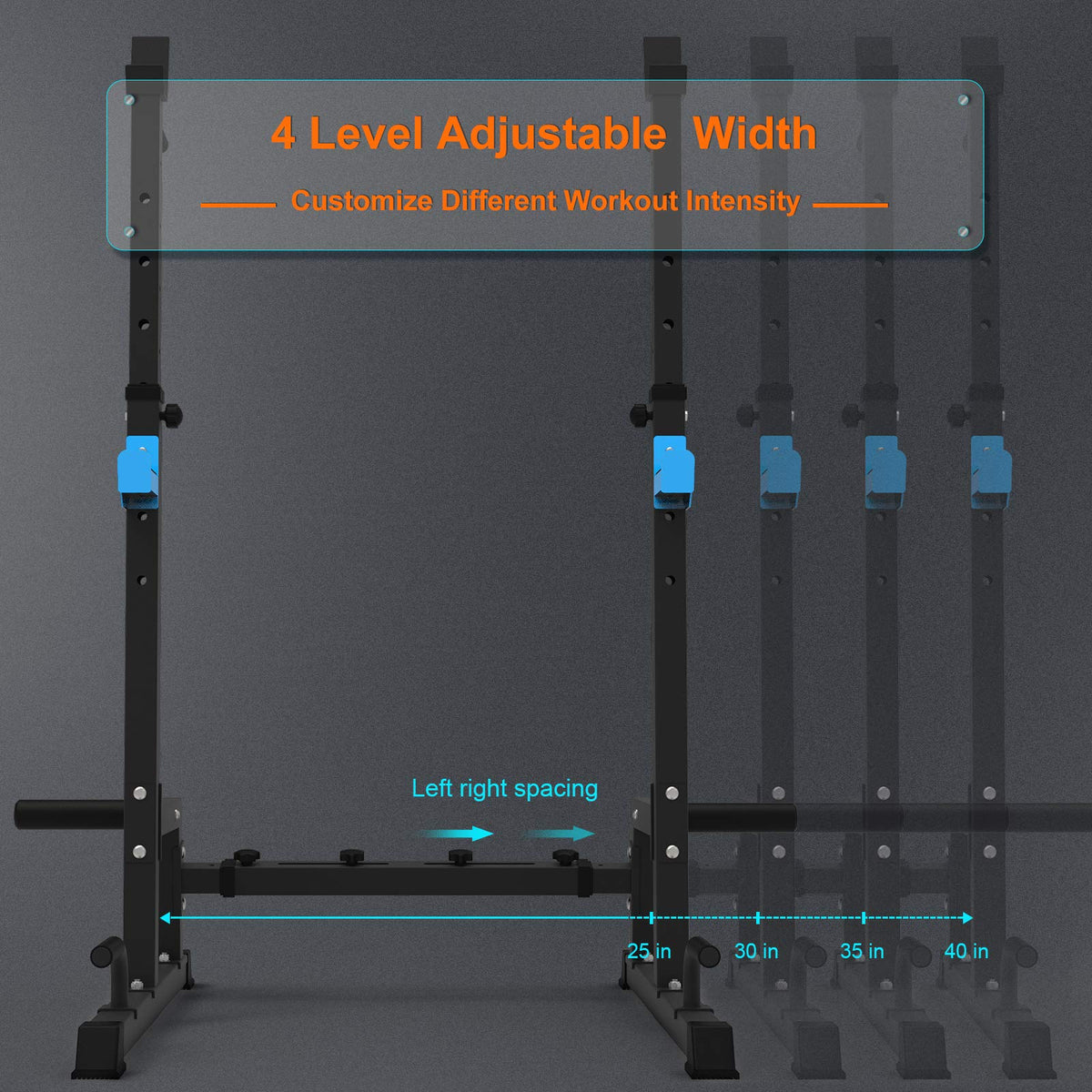 Heavy Duty Squat Rack Multi-Function Barbell Dip Stand Height Adjustable