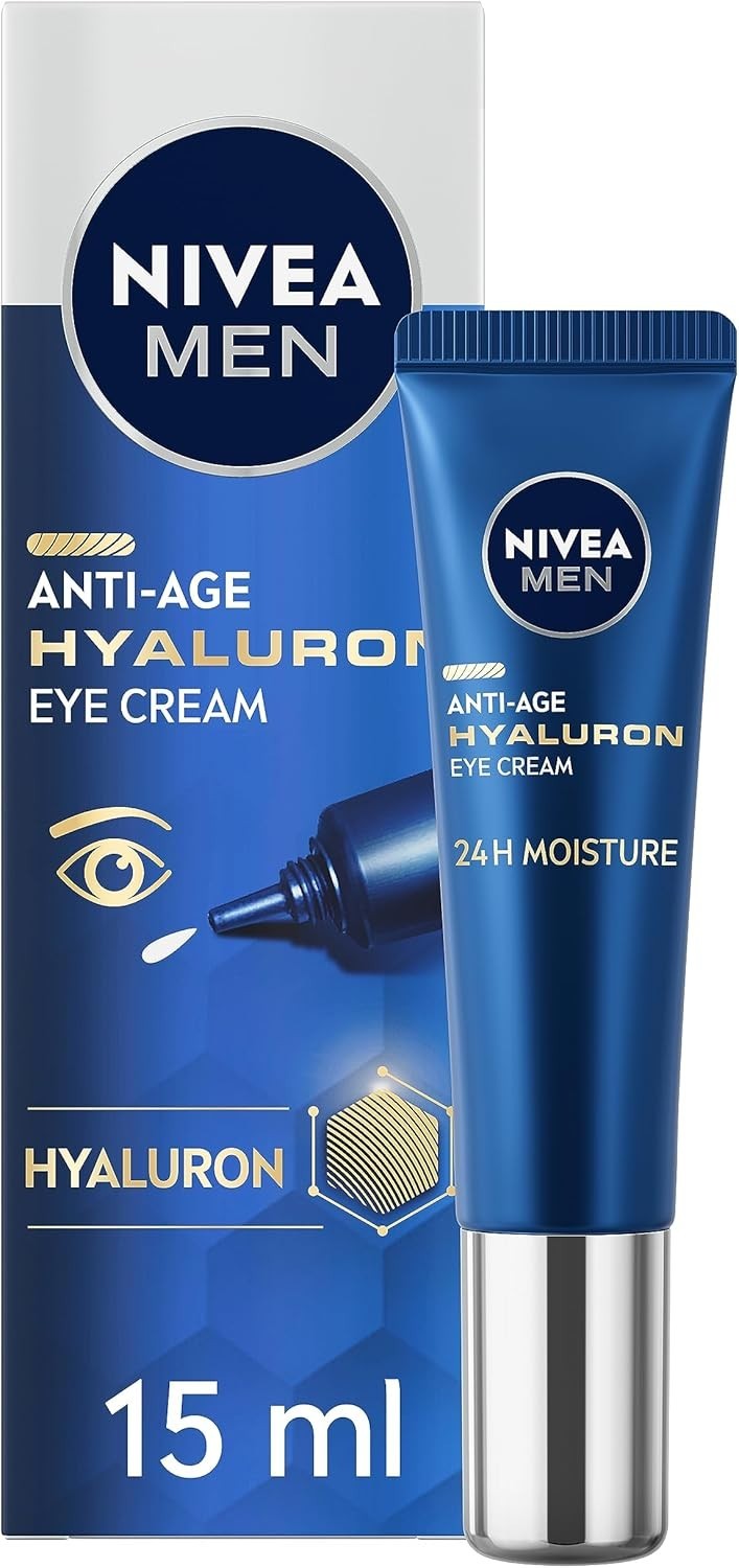 Anti-Age Hyaluron Eye Cream 15ml, Men's Eye Cream with Hyaluronic Acid