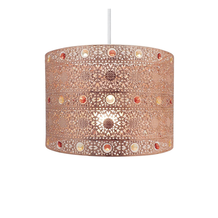 COUNTRY CLUB Copper Moroccan Style Gem Chandelier Ceiling Light Shade