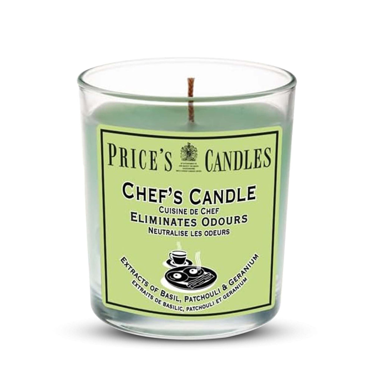 Price's Chef's Jar Candle Fresh Scented Odour Reducing Basil Patchouli