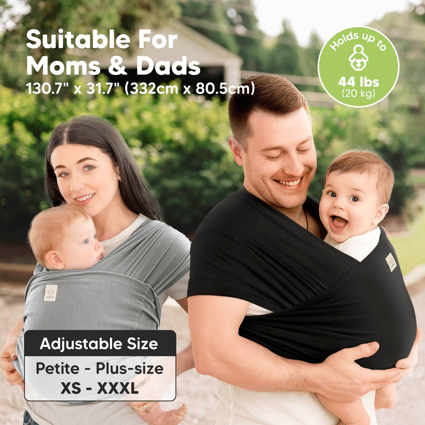 Black D-Lite Baby Wrap Carrier Sling - Newborn to Toddler