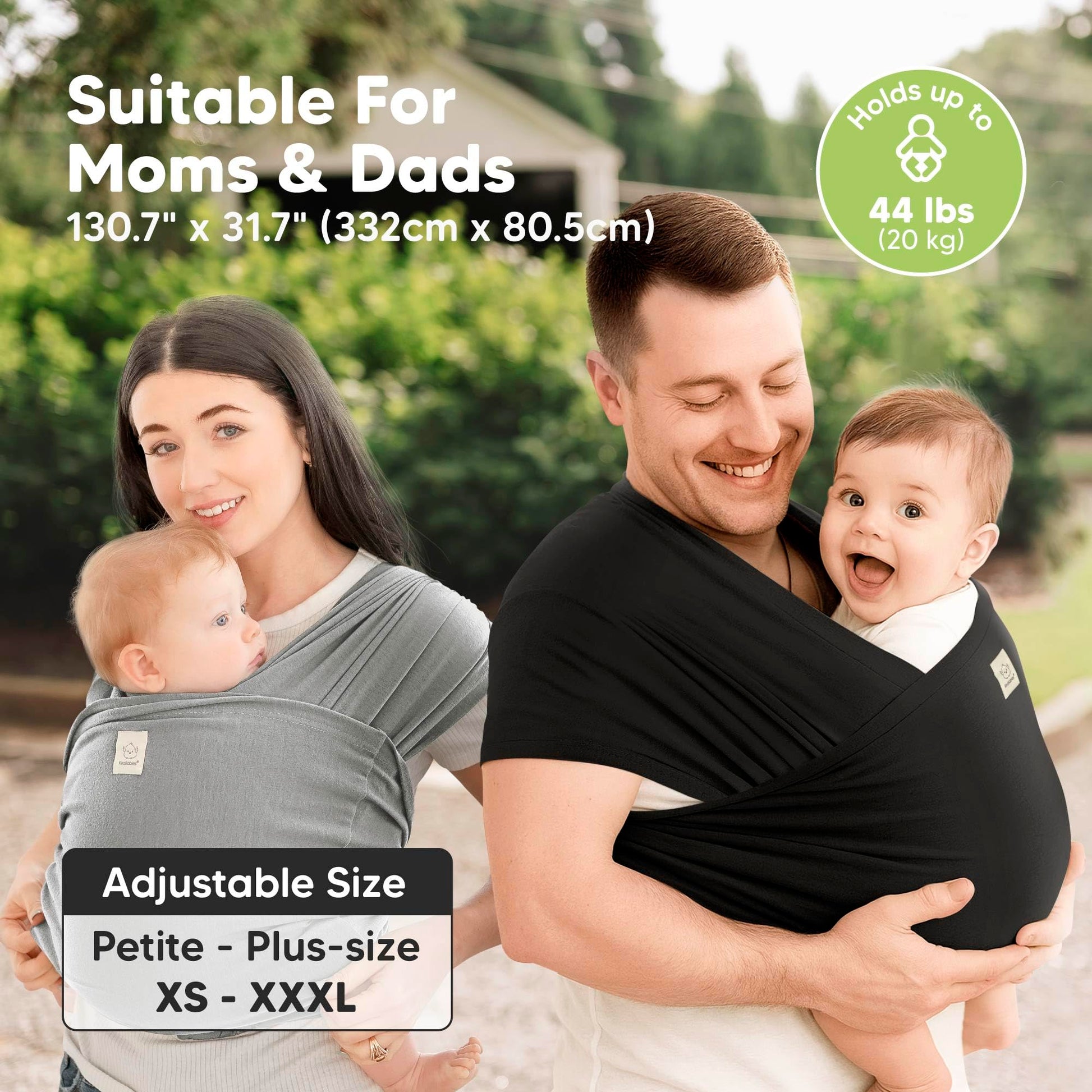 Black D-Lite Baby Wrap Carrier Sling - Newborn to Toddler